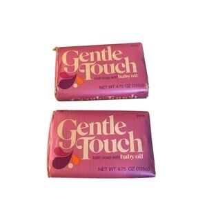 Gentle Touch Pink Bath Soap Bar w/Baby Oil 2-Pack 4.75 Oz NOS USA